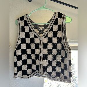 Amazon Black and White Crochet Tank Top